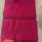 Pure Maheshwari Silk Saree – Magenta Pink with Gold Zari Stripes