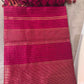 Pure Maheshwari Silk Saree – Magenta Pink with Gold Zari Stripes