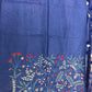 Linen Cotton Saree with Multi-Colour Hand Embroidery