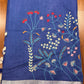 Linen Cotton Saree with Multi-Colour Hand Embroidery