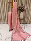 Elegant Kotta Saree with Woven Zari Border – Available in Pastel Green & Peach