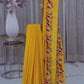Chanderi Check Saree in Red, Yellow and Black with Resham Work
