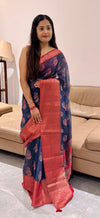 Chanderi with Maheswari printed saree