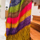 Soft modal Lagdi Patta Bandhej Saree with Multicolor Dyed Pallu & Blouse