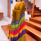 Soft modal Lagdi Patta Bandhej Saree with Multicolor Dyed Pallu & Blouse