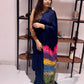 Soft modal Lagdi Patta Bandhej Saree with Multicolor Dyed Pallu & Blouse