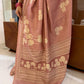 Pastel Pink Desi tussar Saree with Abstract print